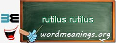 WordMeaning blackboard for rutilus rutilus